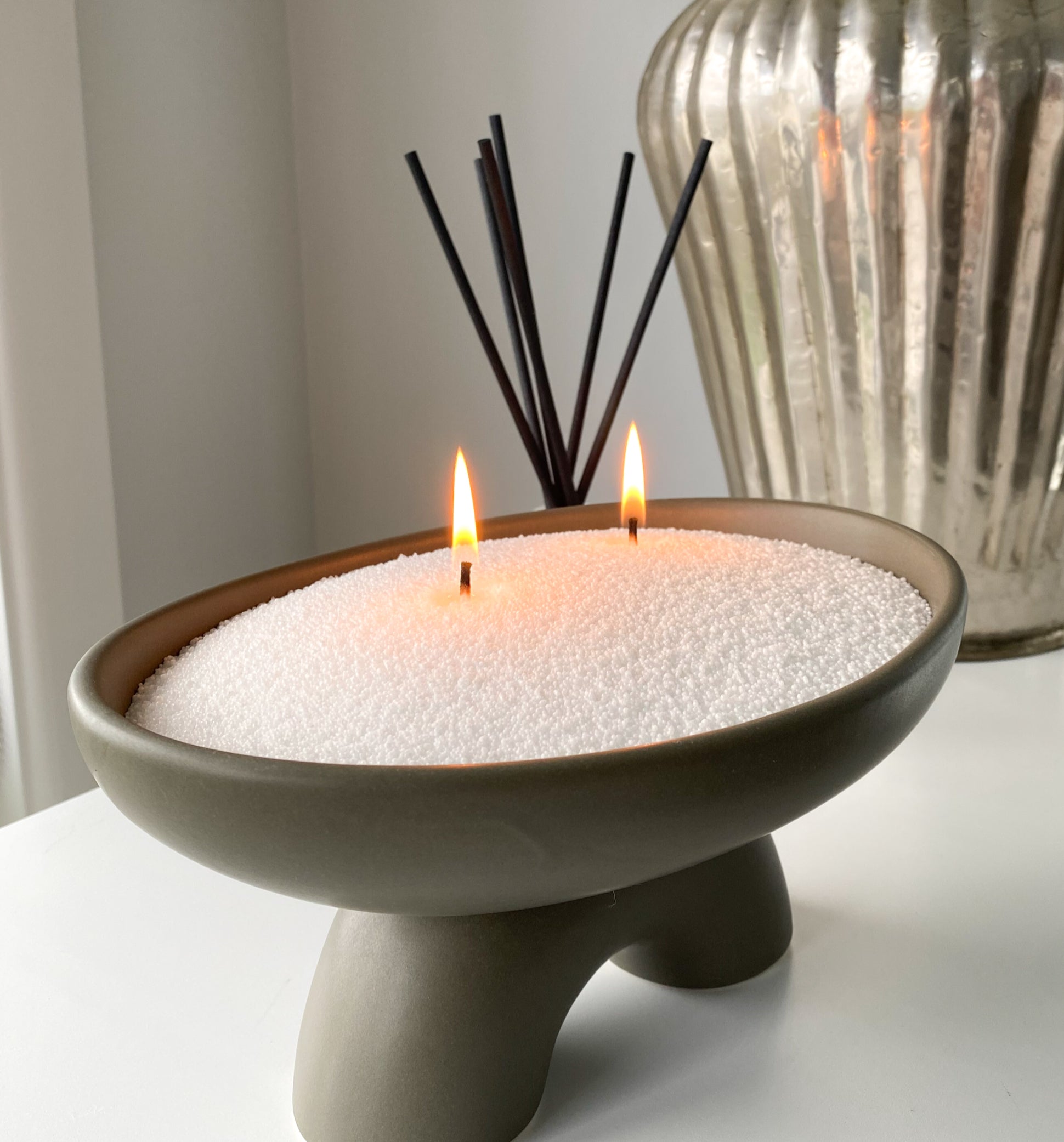 luxury interior candles with our coastal white sandwax