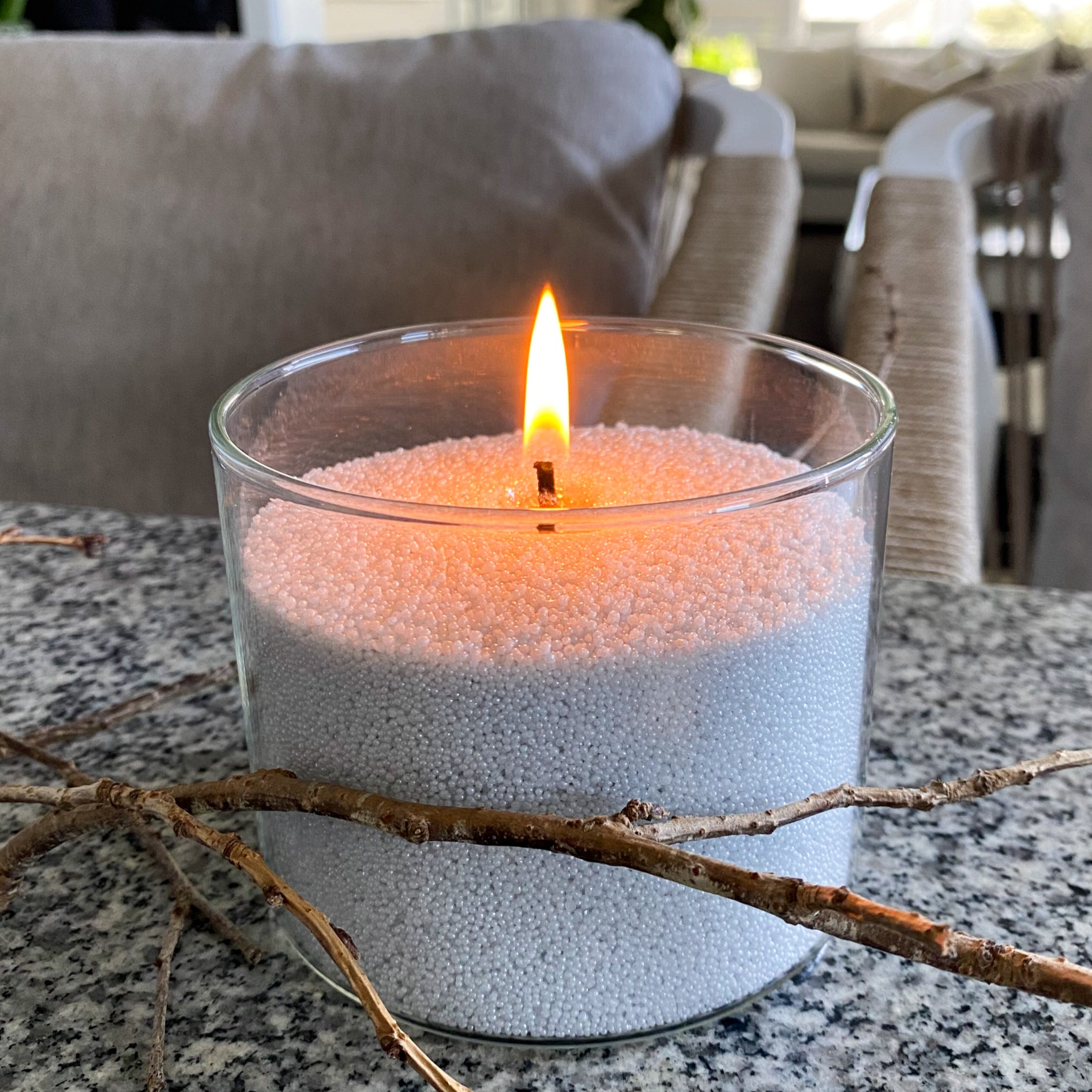 Pearlescent sandwax in glass jar. Soft sandwax 